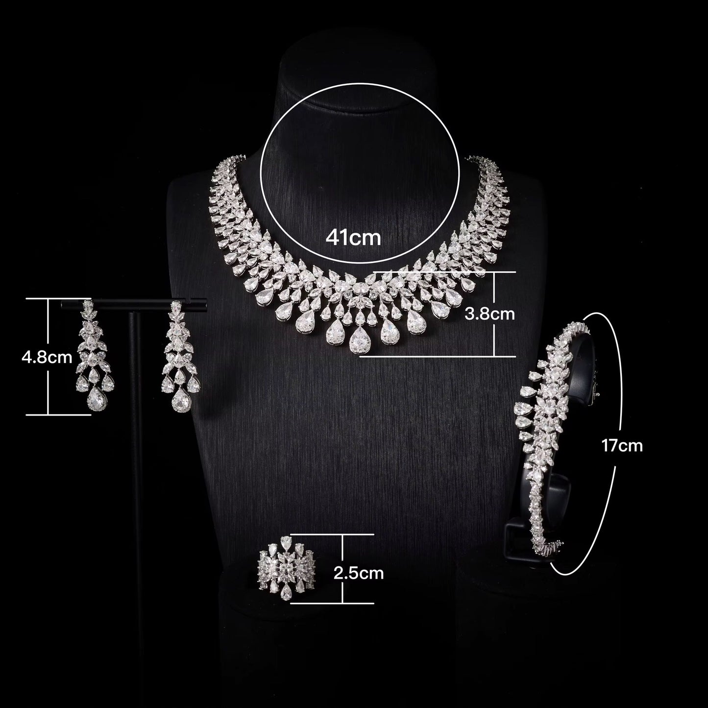 Luxury Zirconia Jewelry: "Diamond Precision," Silver Plated & Hypoallergenic
