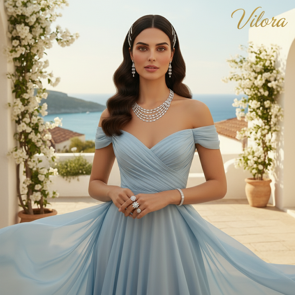 طقم زيركون فاخر "دقة ألماس" | مطلي بالذهب الأبيض وآمن على البشرة