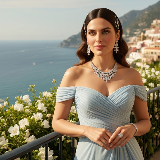 مجوهرات زركون فاخرة، دقة ألماس، مطلي بالفضة عالية الجودة وخالي من التحسس.