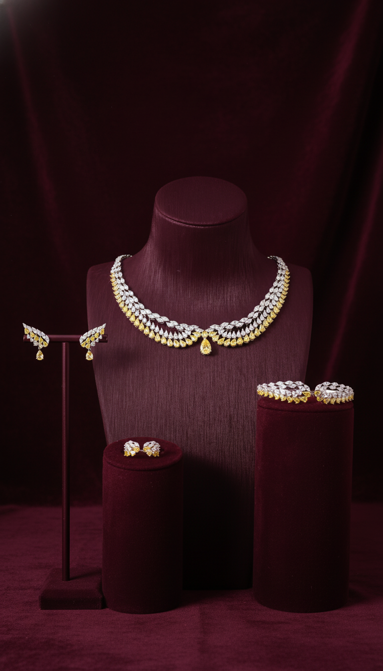 Luxury Zirconia Jewelry Set: Diamond Precision & Enduring Luster