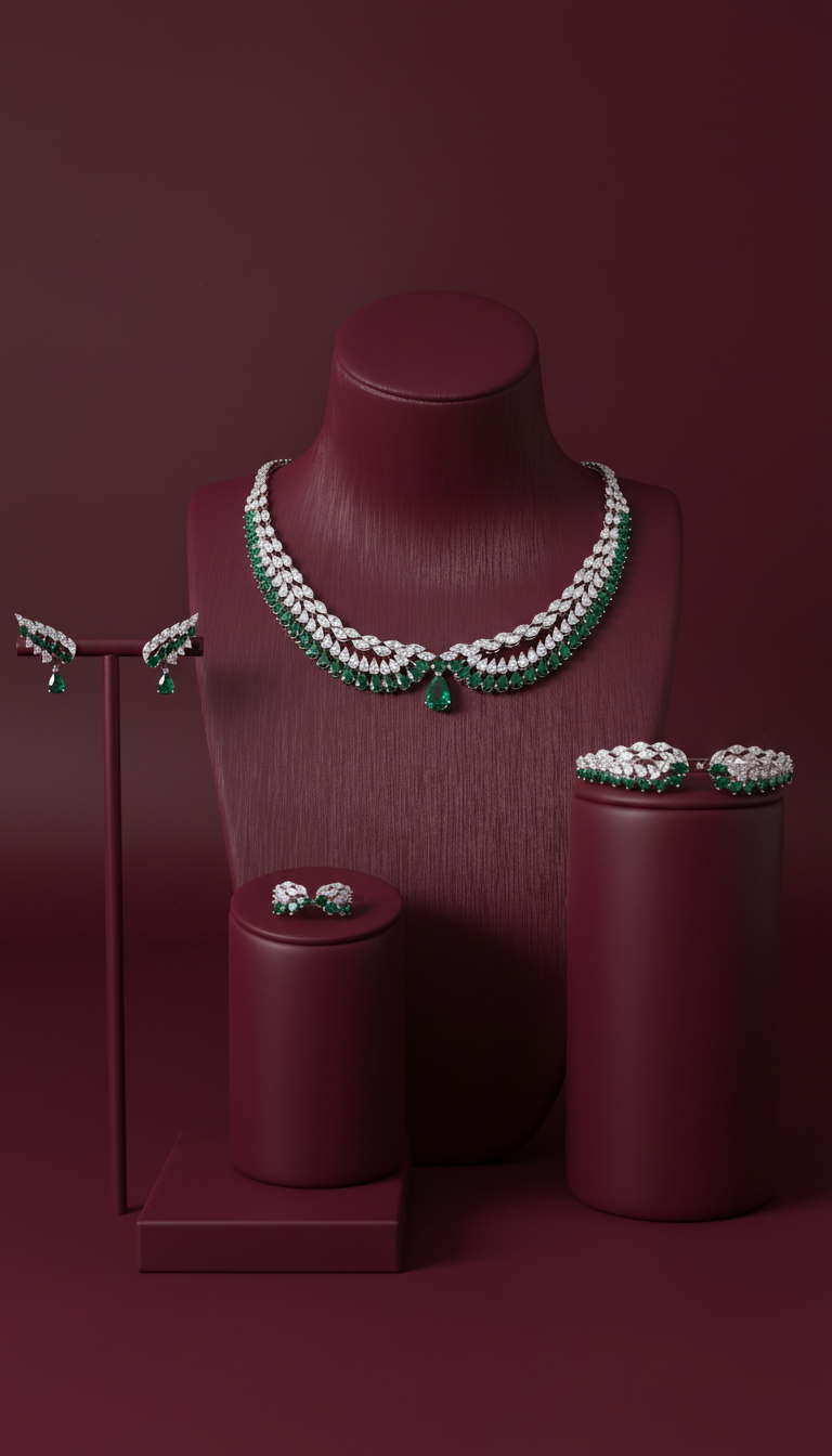Luxury Zirconia Jewelry Set: Diamond Precision & Enduring Luster