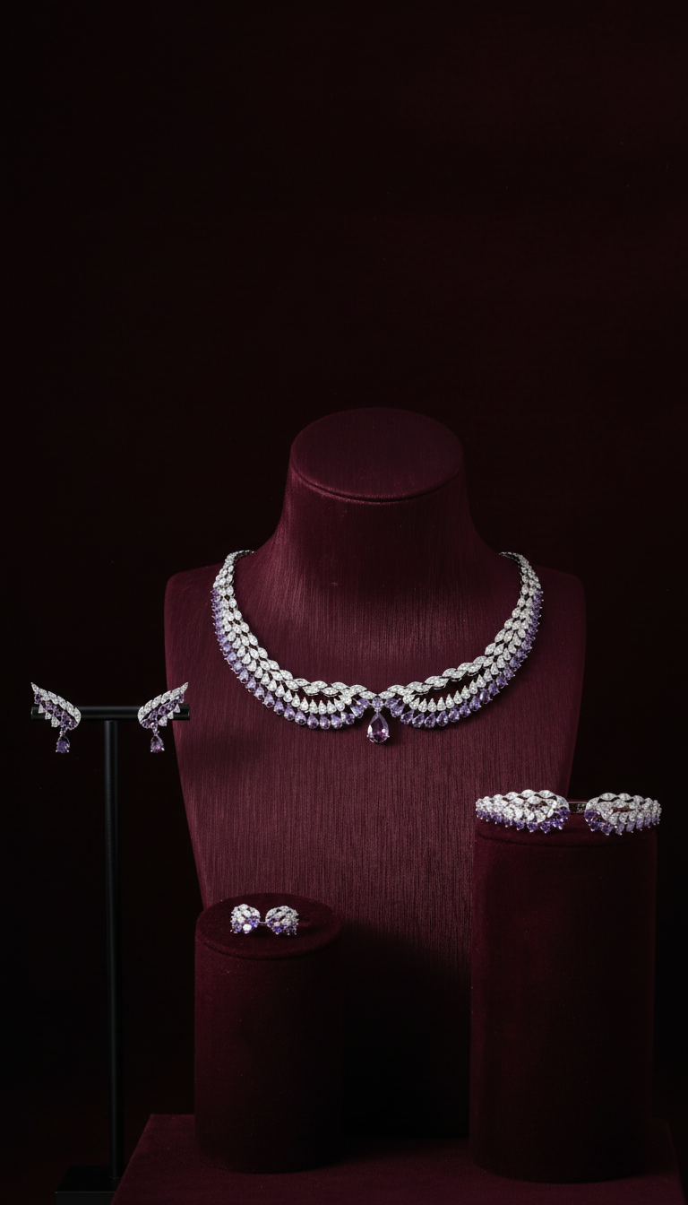 Luxury Zirconia Jewelry Set: Diamond Precision & Enduring Luster