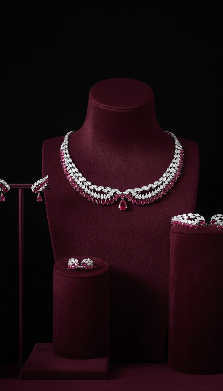 Luxury Zirconia Jewelry Set: Diamond Precision & Enduring Luster