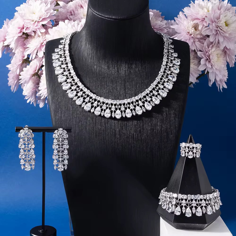 Luxury Zirconia Jewelry: Diamond Precision | High-Quality Silver Plated & Hypoallergenic