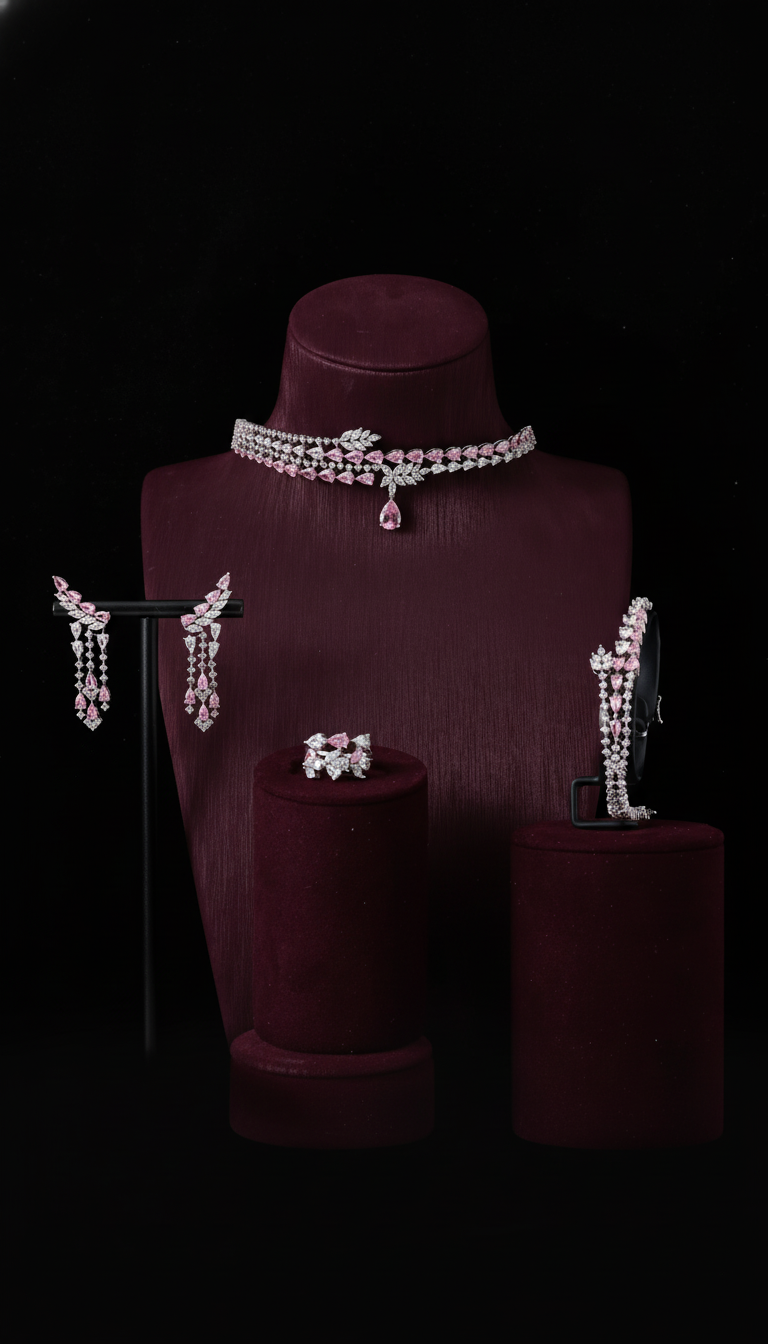 طقم زركونيا فاخر: دقة ماسية | بريق ساحر يشبه الماس