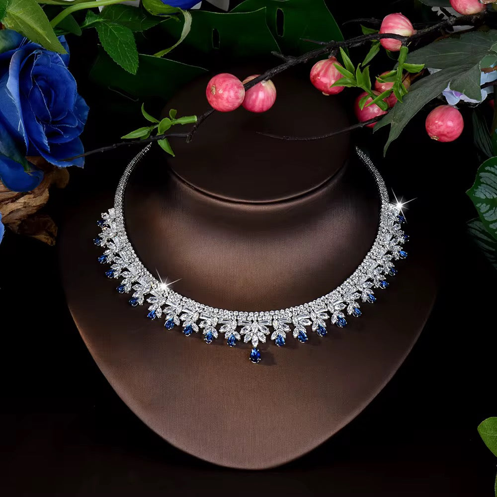 Luxury Zirconia Jewelry Set: Diamond Precision | Premium White Gold Plated