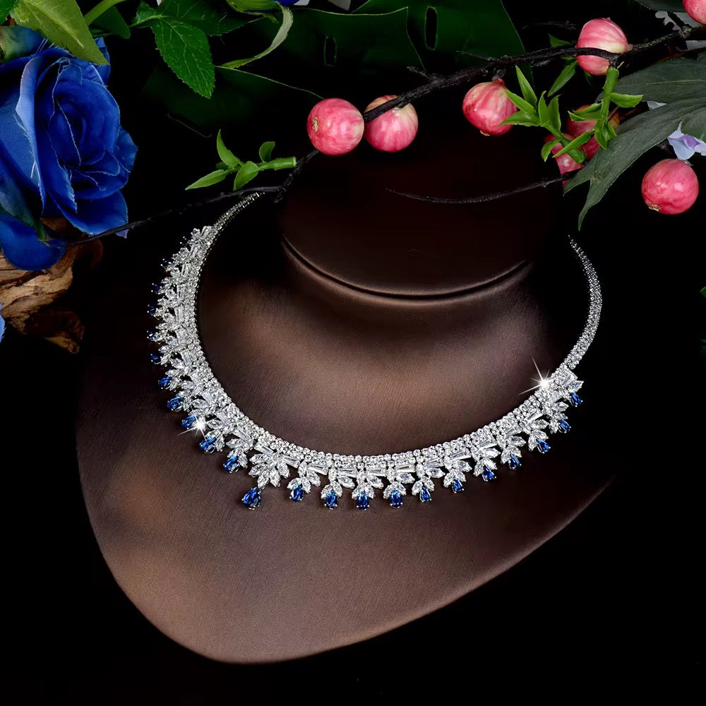 Luxury Zirconia Jewelry Set: Diamond Precision | Premium White Gold Plated