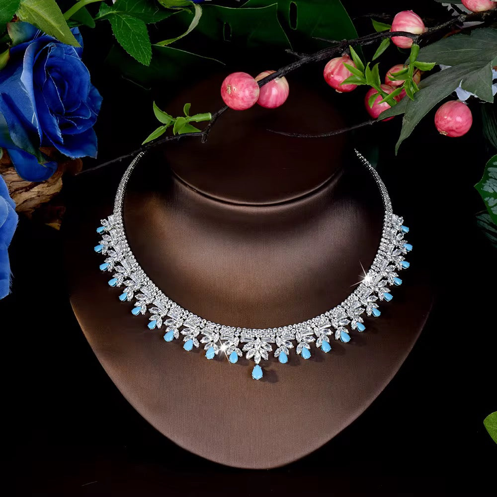 Luxury Zirconia Jewelry Set: Diamond Precision | Premium White Gold Plated