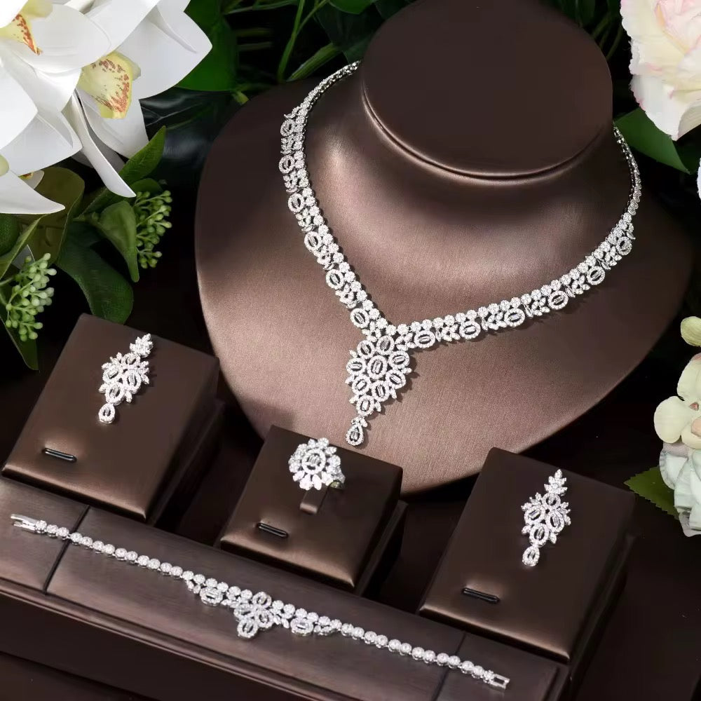 Luxury Zirconia Jewelry Set: Diamond Precision & Premium Quality