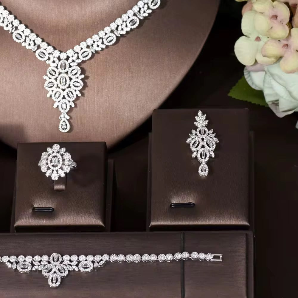 Luxury Zirconia Jewelry Set: Diamond Precision & Premium Quality