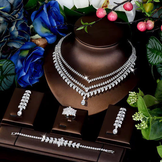 💎 Luxury Zirconia Jewelry Set: Diamond Precision