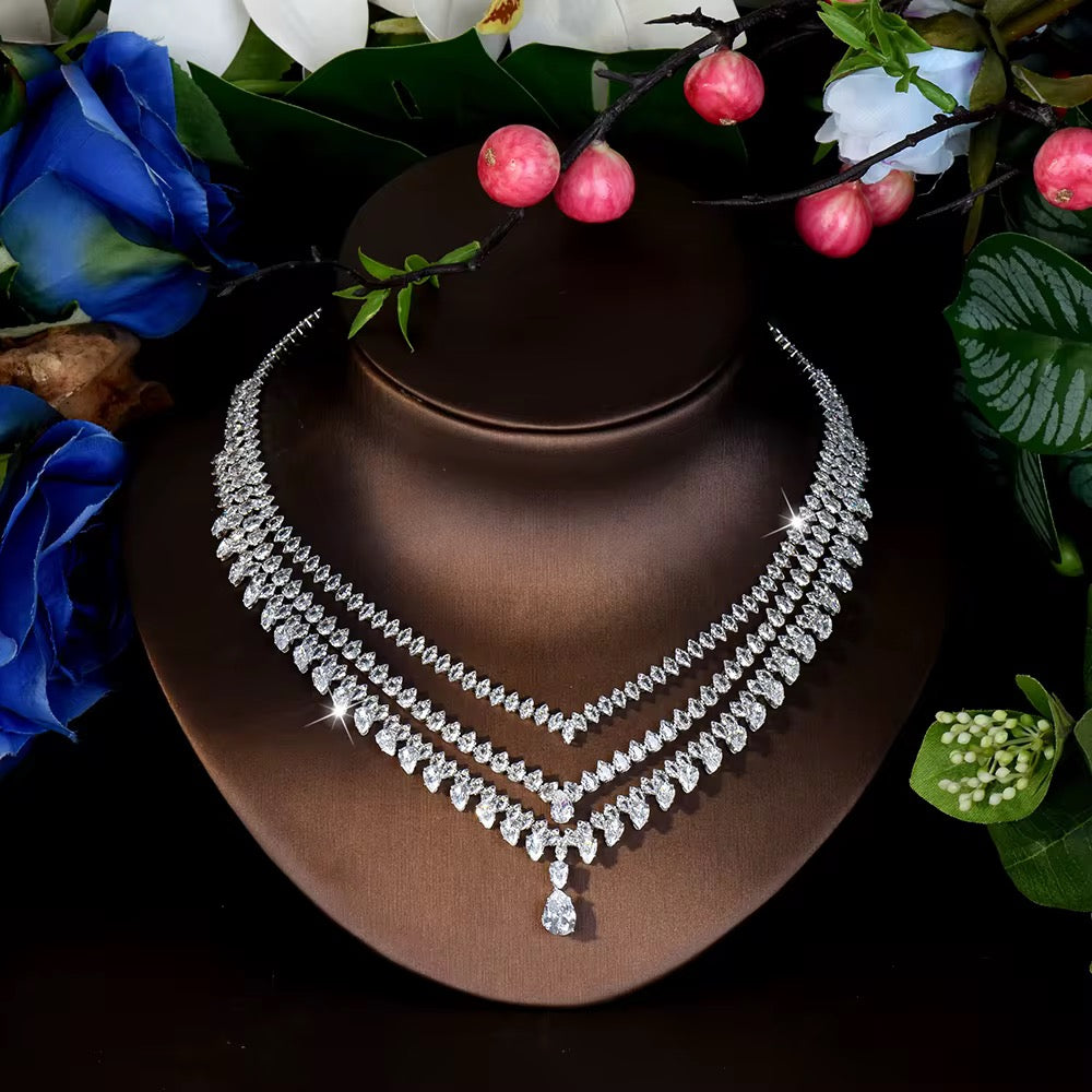 💎 Luxury Zirconia Jewelry Set: Diamond Precision