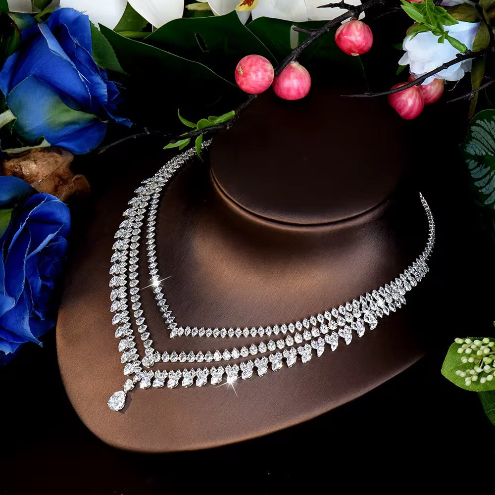 💎 Luxury Zirconia Jewelry Set: Diamond Precision