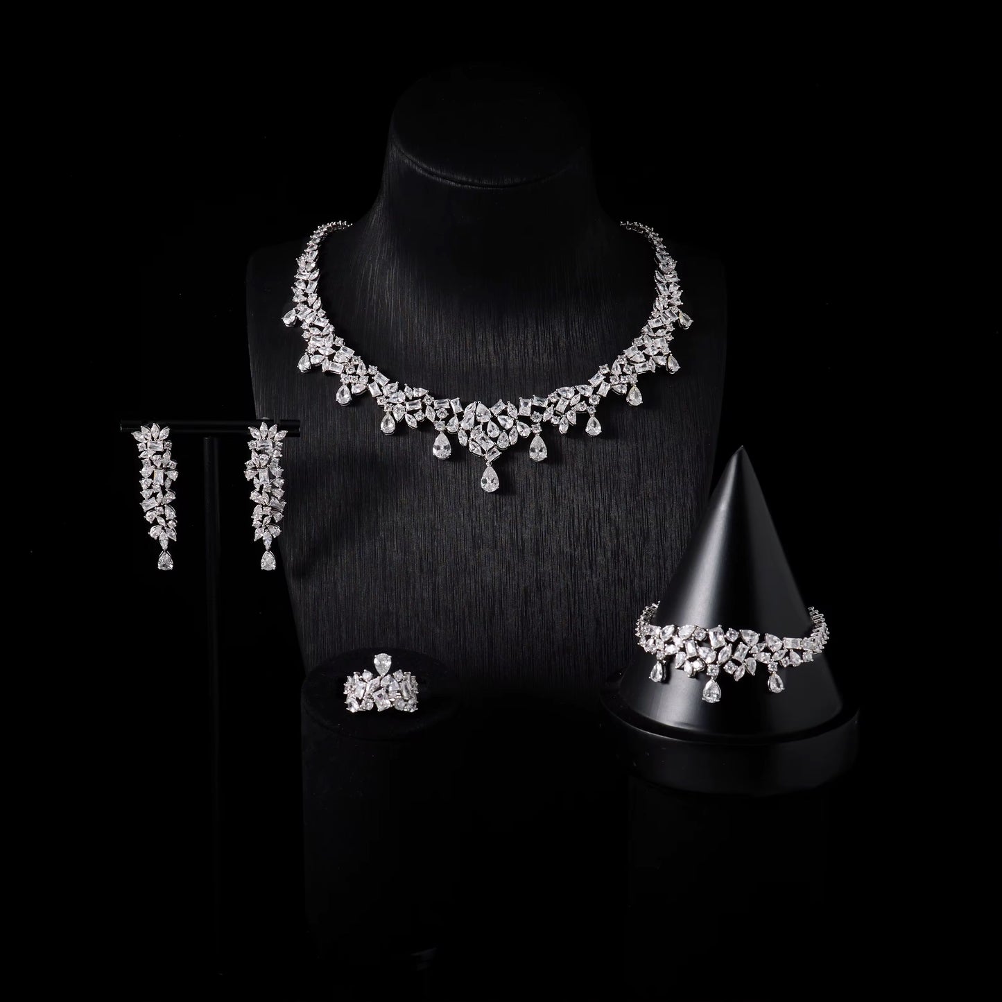 Luxury Zirconia Jewelry: "Diamond Precision," Silver Plated & Hypoallergenic