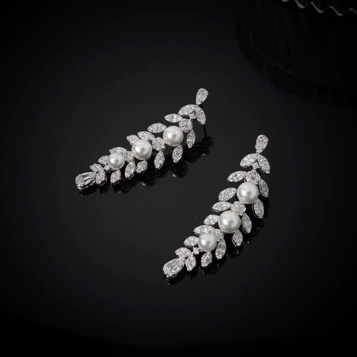 Luxury Zirconia & Pearl Jewelry Set: Diamond Precision | Silver Plated & Hypoallergenic