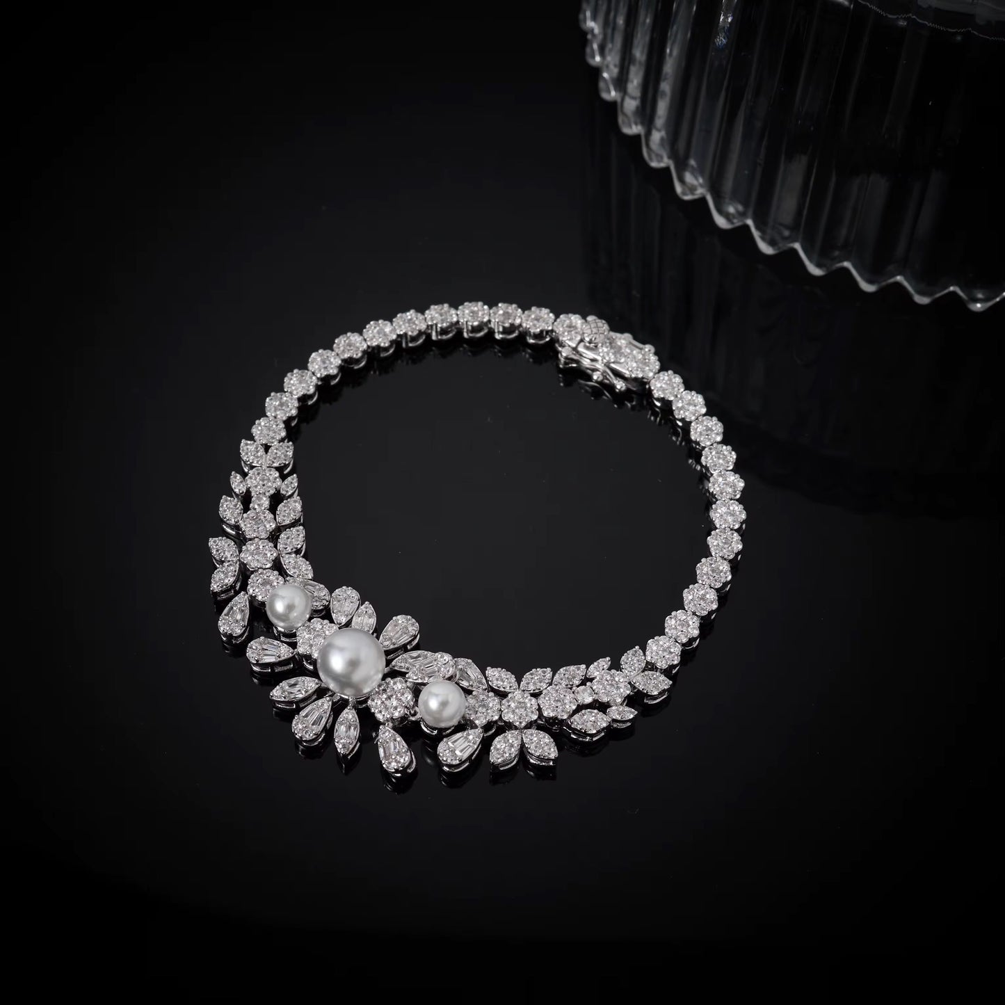 Luxury Zirconia & Pearl Jewelry Set: Diamond Precision | Silver Plated & Hypoallergenic