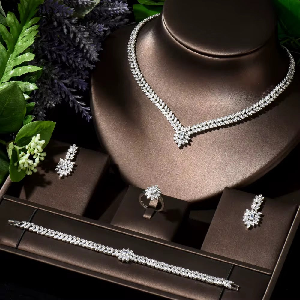 Luxury Zircon Jewelry: Diamond Precision, Hypoallergenic High-Quality Silver Plating