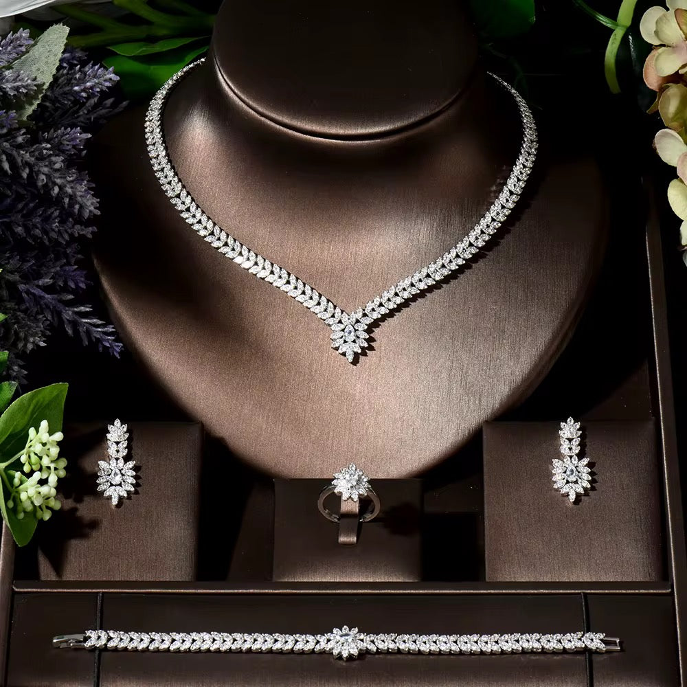 Luxury Zircon Jewelry: Diamond Precision, Hypoallergenic High-Quality Silver Plating