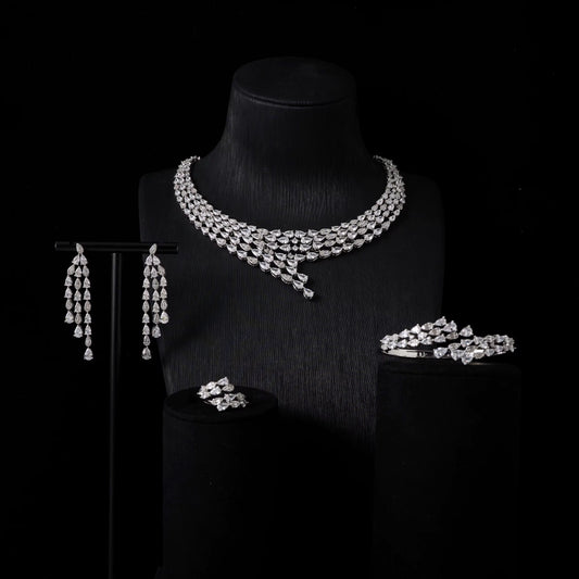 Luxury Zircon Jewelry: Diamond Precision, Hypoallergenic High-Quality Silver Plating