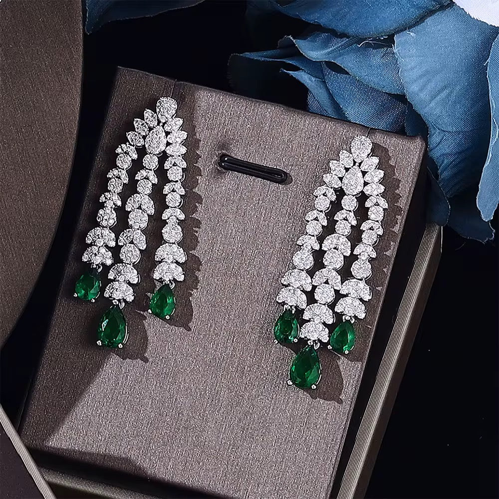 Luxury Zircon Jewelry Set – Diamond Precision & Premium Silver Plated