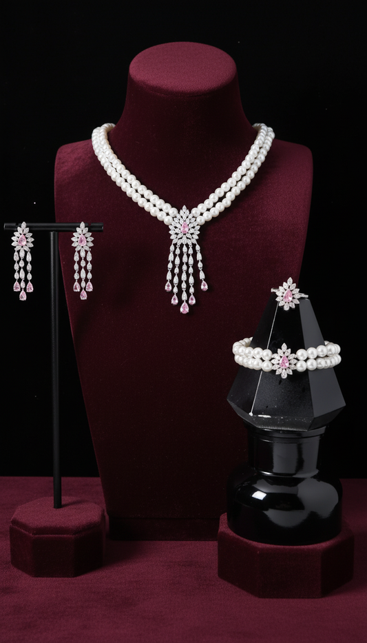 Luxury Zircon & Pearl Jewelry – Diamond Precision & Premium Silver Plated