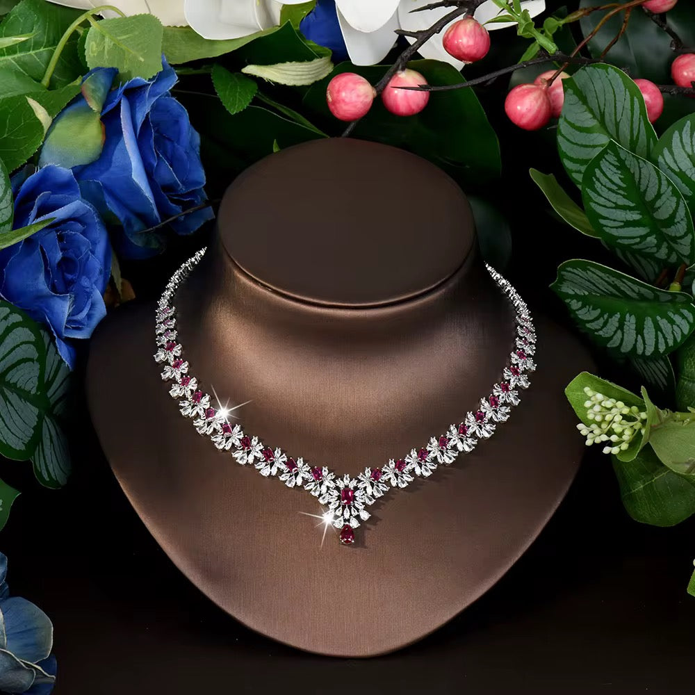 طقم زركون فاخر مطلي بالذهب – تألق ببريق يشبه الماس