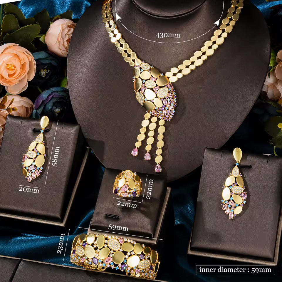 طقم فاخر بديل للذهب – أناقة راقية مع ذهب عيار 21