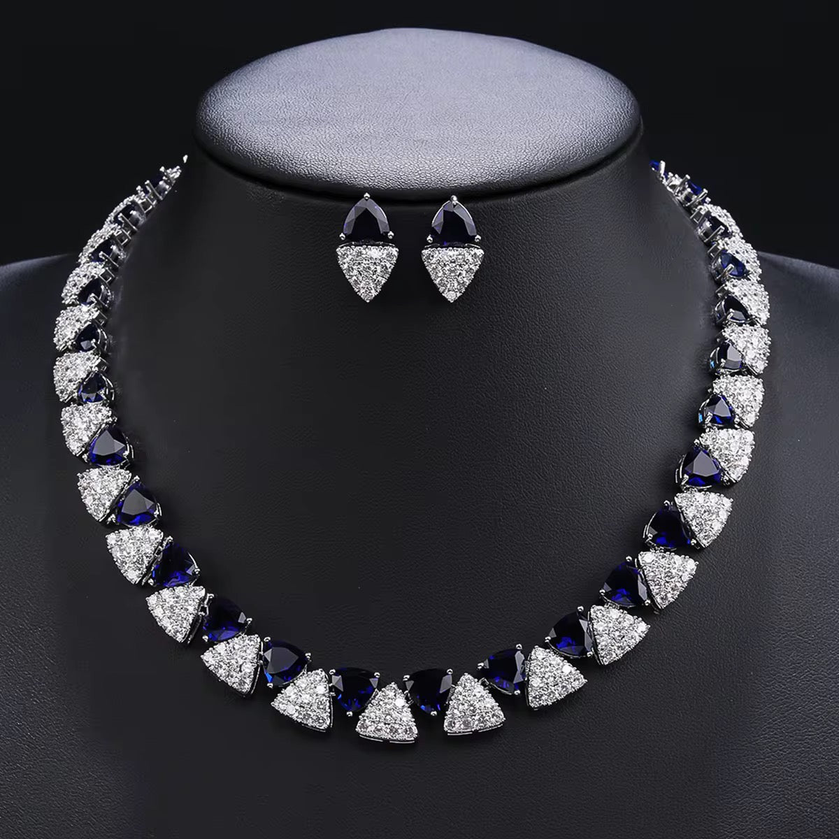 Luxury White Gold Plated Zircon Jewelry Set