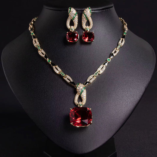 Two-Tone Zircon Set with Diamond Brilliance – Gold & Silver Plated