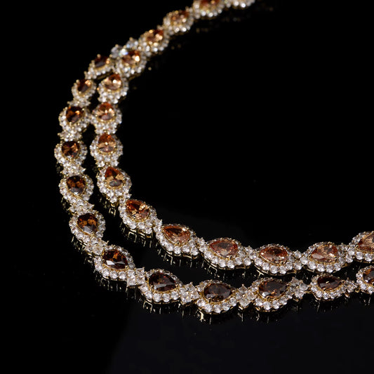 Luxury Rhodium Plated Zircon Set – Diamond-Like Brilliance